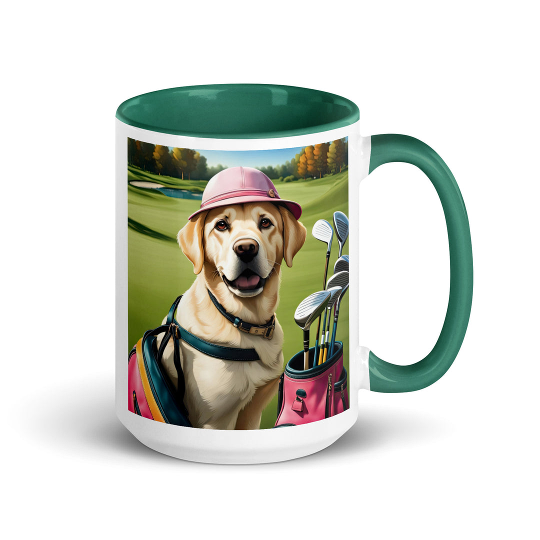 Mug with Color Inside-Labrador Retriever Golfer V10