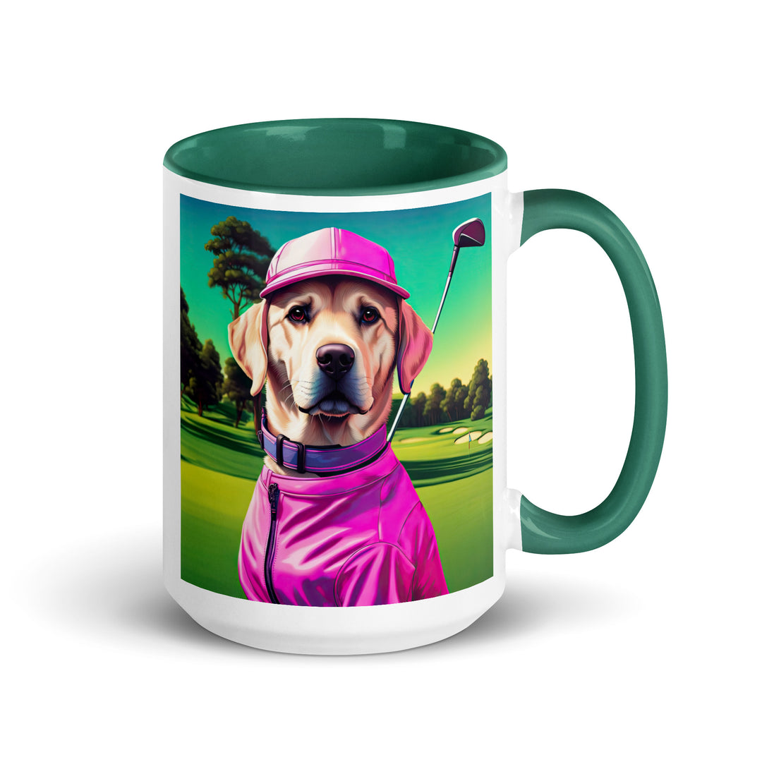 Mug with Color Inside-Labrador Retriever Golfer V14