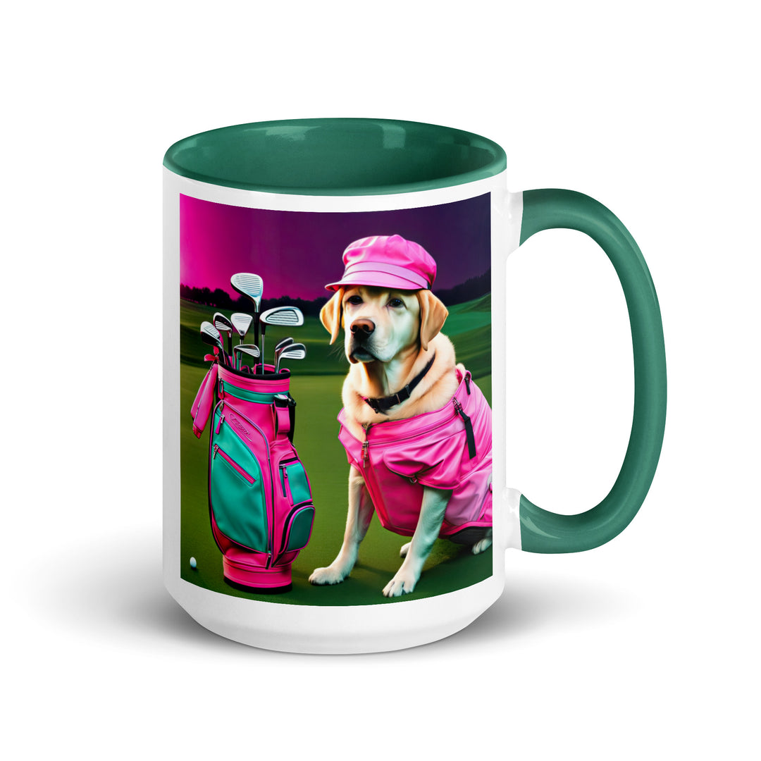 Mug with Color Inside-Labrador Retriever Golfer V16