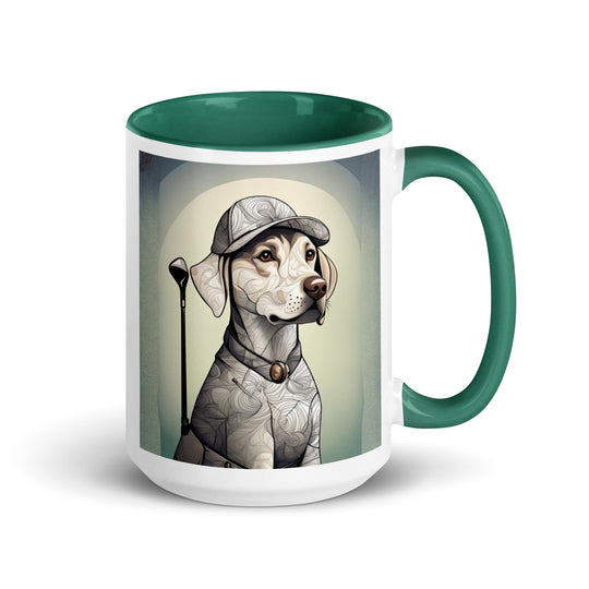 Mug with Color Inside-Labrador Retriever Golfer V17