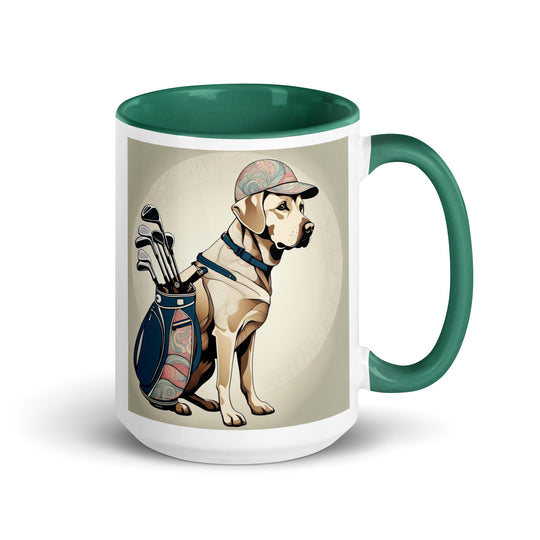 Mug with Color Inside-Labrador Retriever Golfer V19