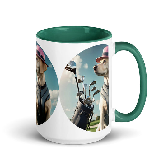 Mug with Color Inside-Labrador Retriever Golfer V24