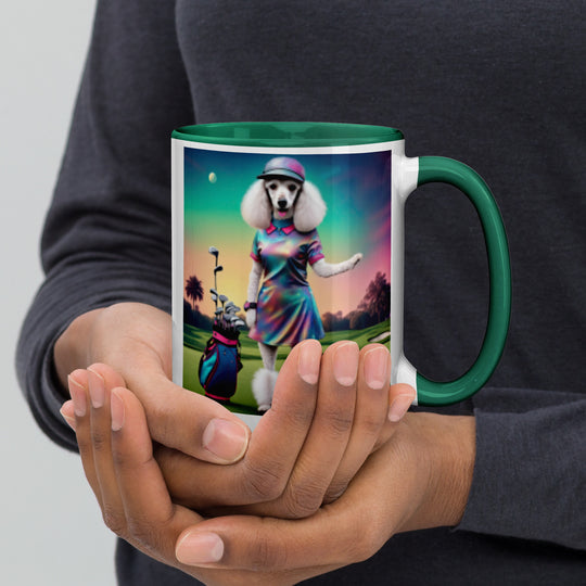 Poodle Golfer- Mug with Color Inside