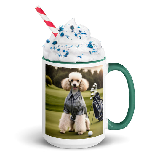 Poodle Golfer- Mug with Color Inside v2