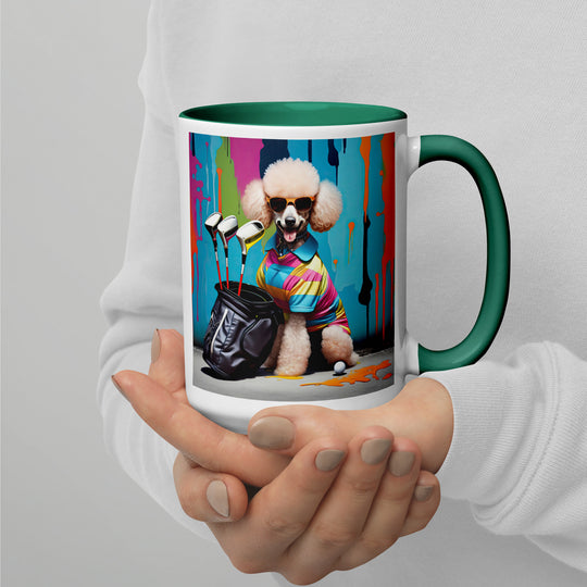 Poodle Golfer- Mug with Color Inside v3