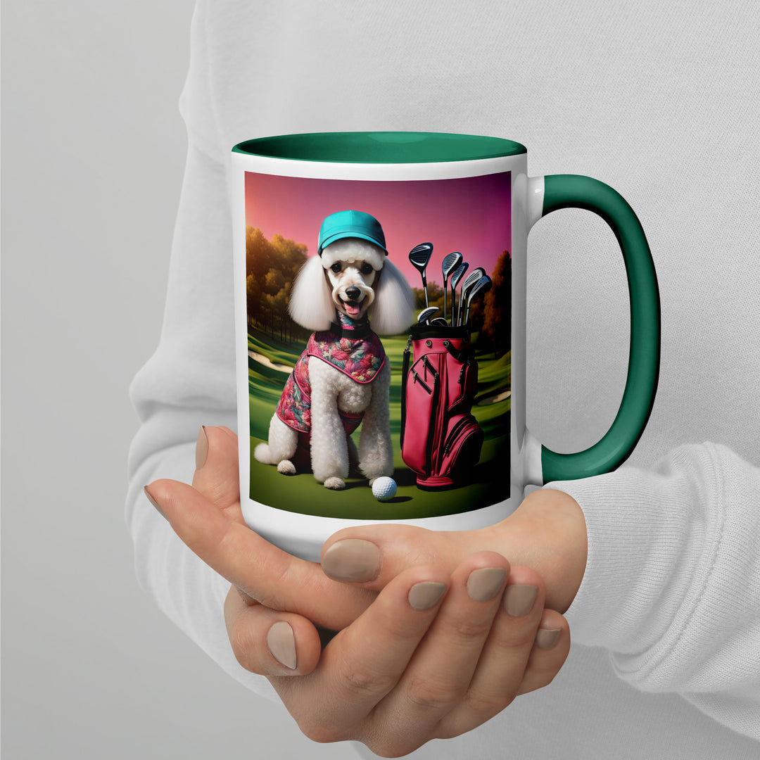 Poodle Golfer- Mug with Color Inside v5