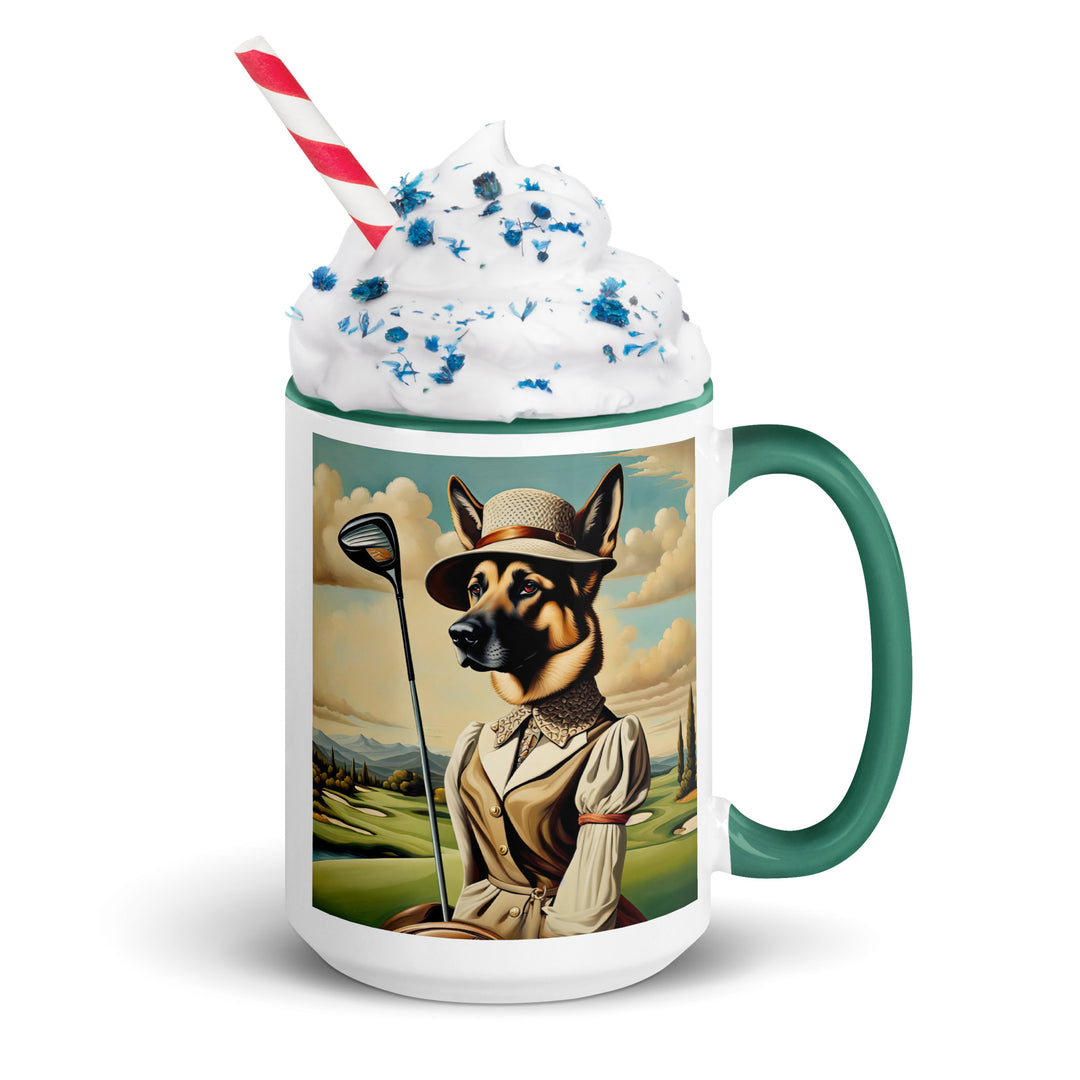 German Shepherd Golfer- Mug with Color Inside V14