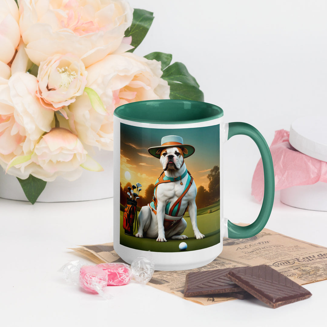 American Bulldog Golfer- Mug with Color Inside v2