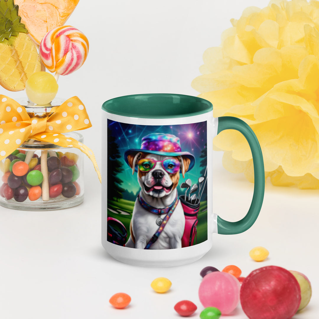 American Bulldog Golfer- Mug with Color Inside v4