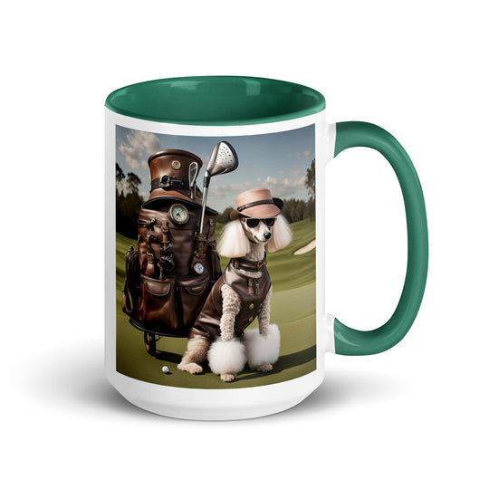 Poodle Golfer- Mug with Color Inside v6
