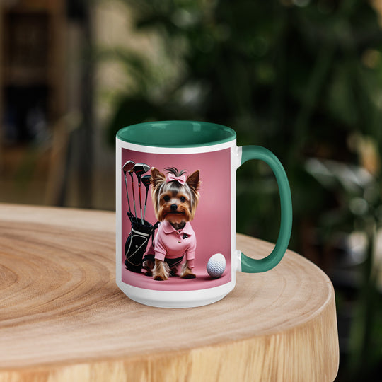 Yorkshire Terrier Golfer- Mug with Color Inside