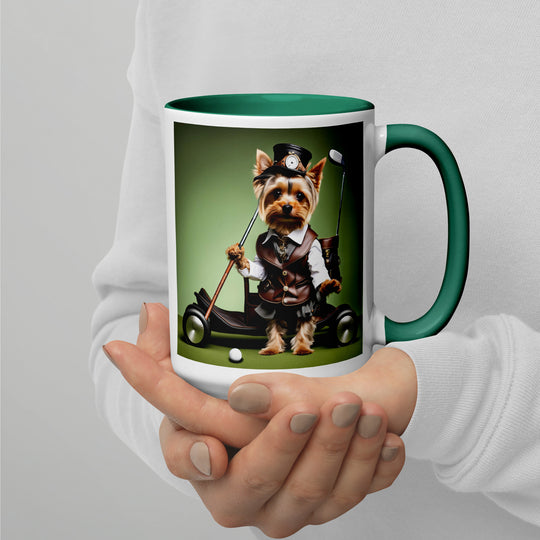 Yorkshire Terrier Golfer- Mug with Color Inside v4