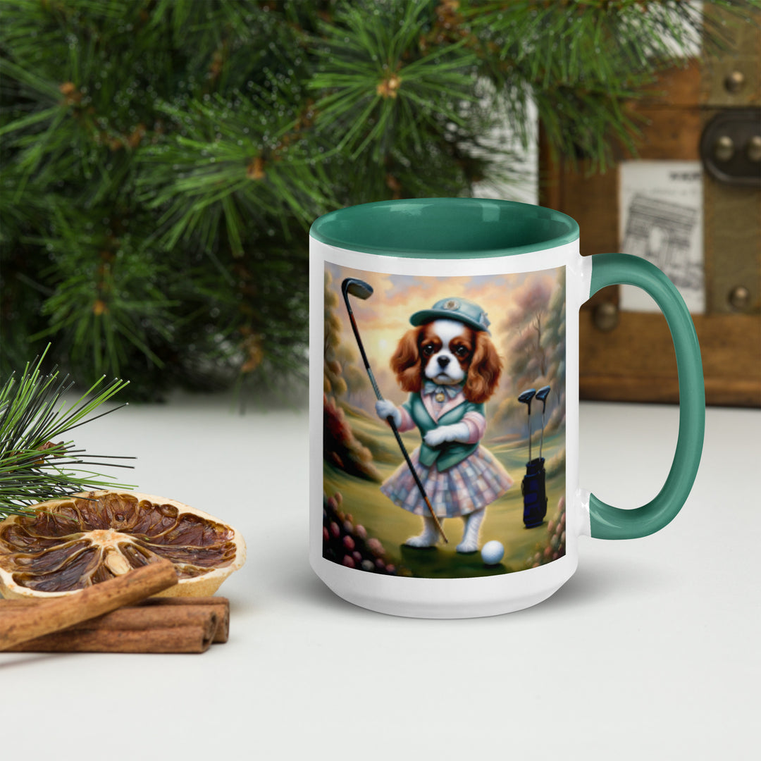 Cavalier King Charles Spaniel Golfer- Mug with Color Inside