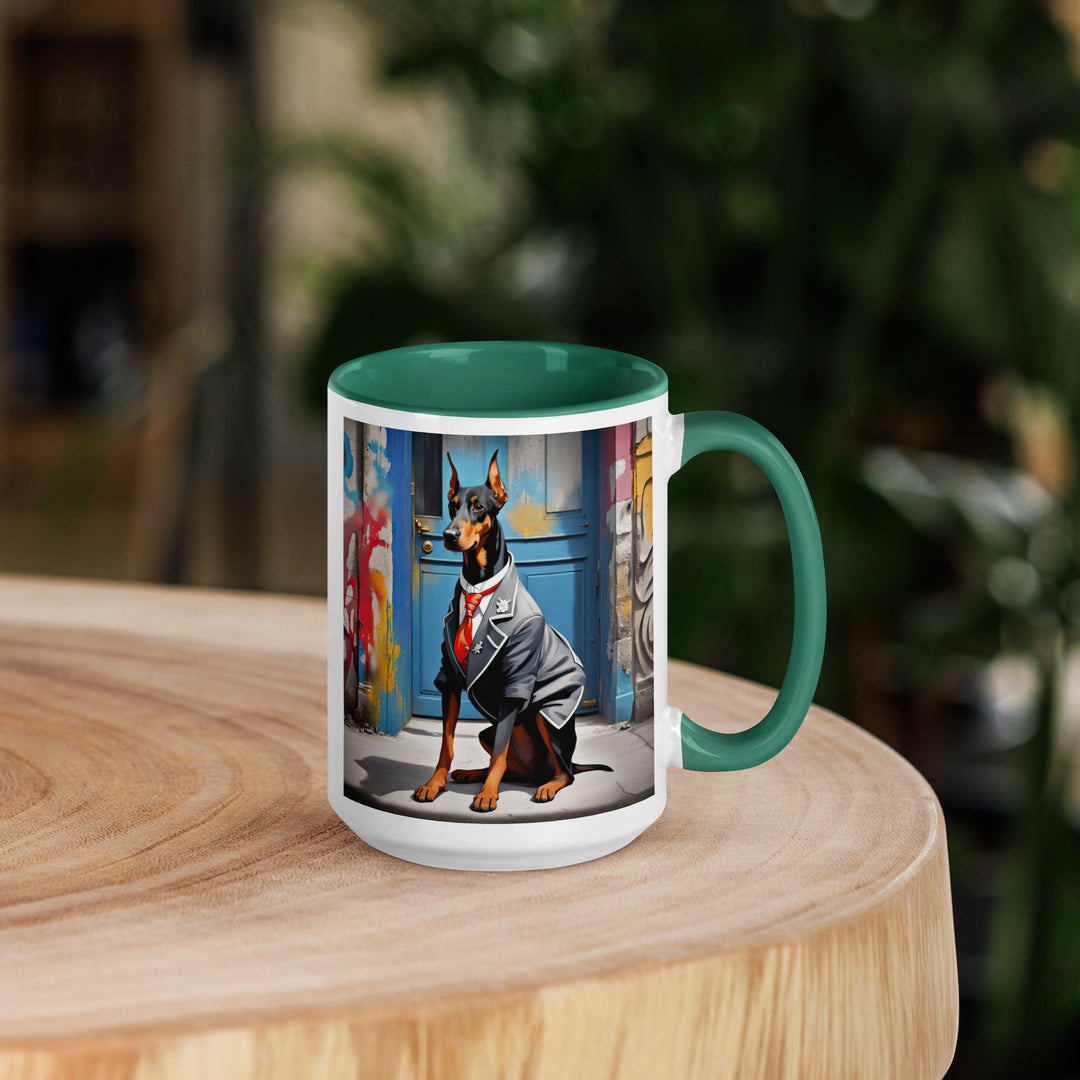 Doberman Pinscher- Mug with Color Inside v5