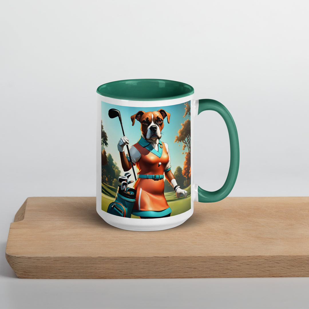 Boxer Golfer- Mug with Color Inside v4