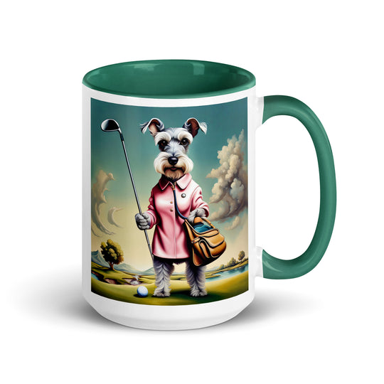 Miniature Schnauzer Golfer- Mug with Color Inside