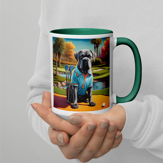 Cane Corso Golfer- Mug with Color Inside v4