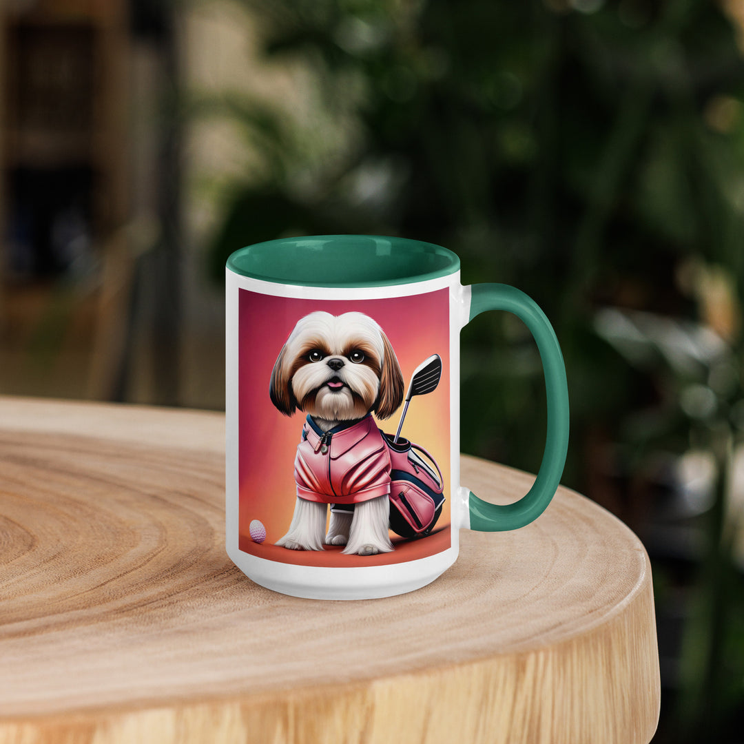 Shih Tzu Golfer- Mug with Color Inside v2