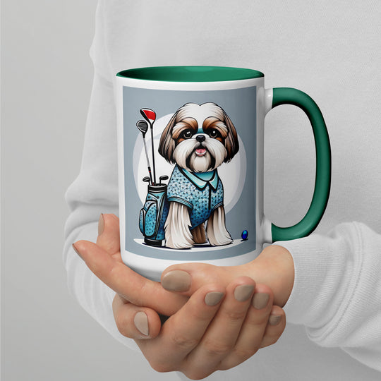 Shih Tzu Golfer- Mug with Color Inside v3