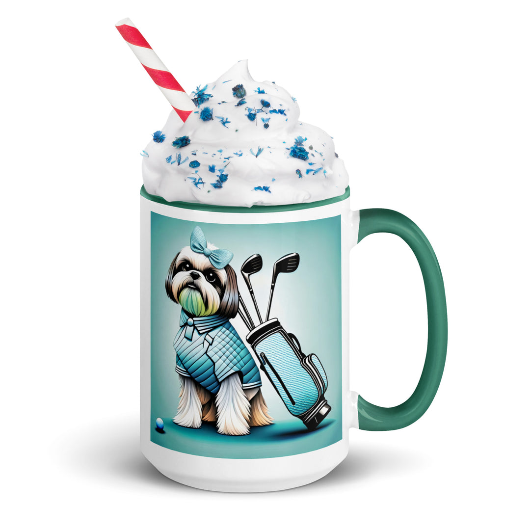 Shih Tzu Golfer- Mug with Color Inside v4