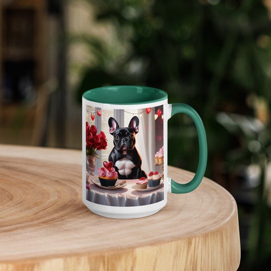 French Bulldog Romantic- Mug with Color Inside v3