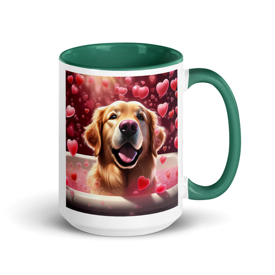 Golden Retriever Romantic- Mug with Color Inside