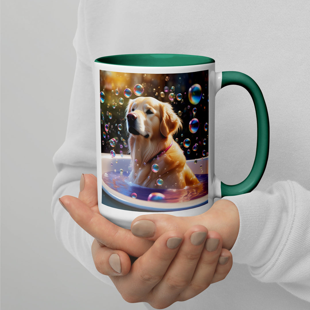 Golden Retriever Romantic- Mug with Color Inside v2