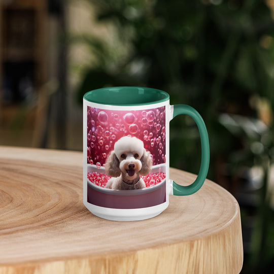 Poodle Romantic- Mug with Color Inside