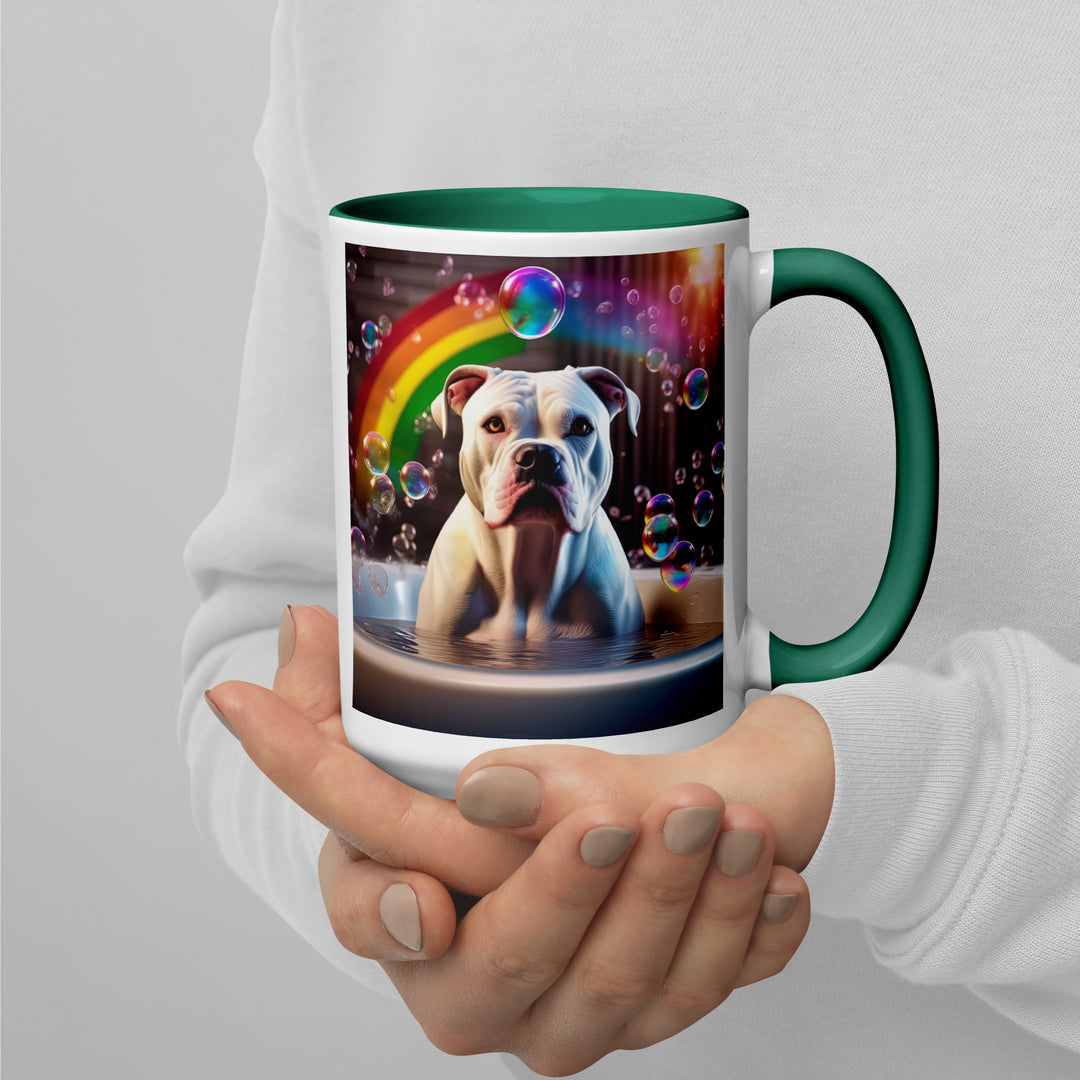 American Bulldog Romantic- Mug with Color Inside v3