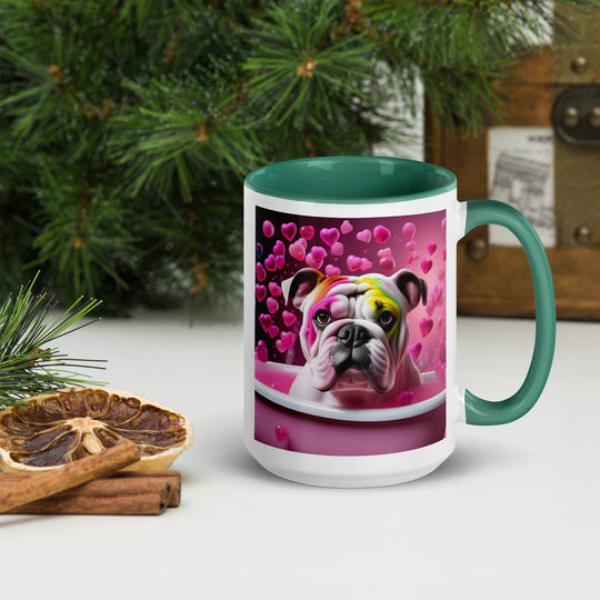 Bulldog Romantic- Mug with Color Inside