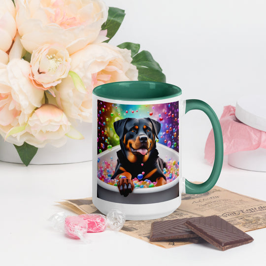 Rottweiler Romantic- Mug with Color Inside v3