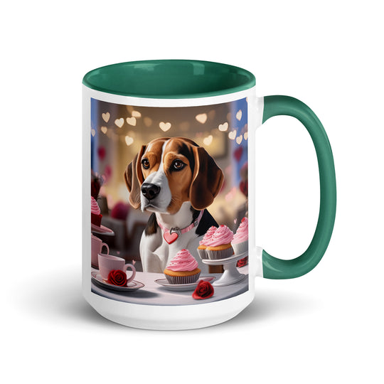 Beagle Romantic- Mug with Color Inside v2