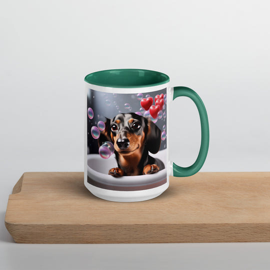 Dachshund Romantic- Mug with Color Inside