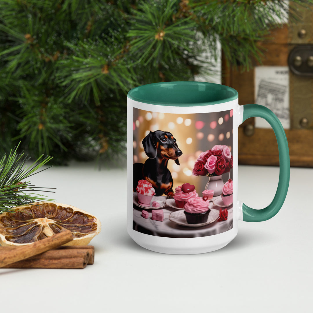 Dachshund Romantic- Mug with Color Inside v2