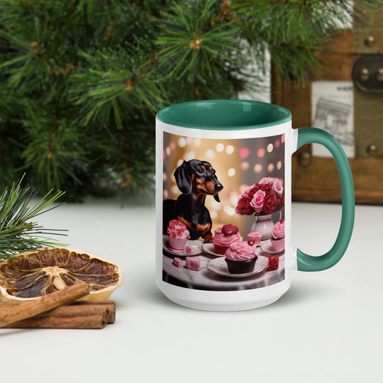 Dachshund Romantic- Mug with Color Inside v2