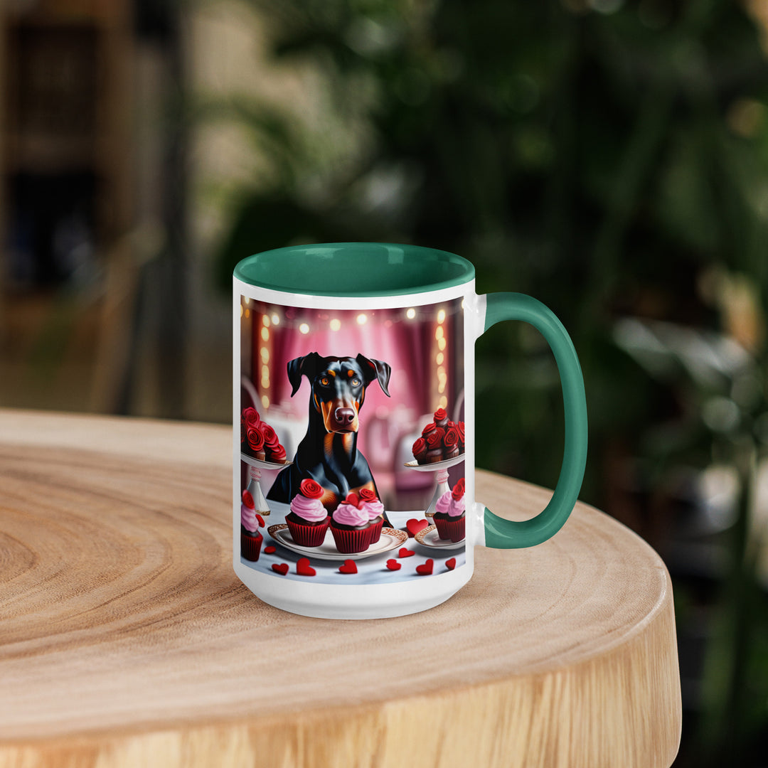 Doberman Pinscher Romantic- Mug with Color Inside