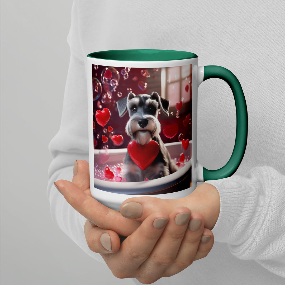 Miniature Schnauzer Romantic- Mug with Color Inside v2