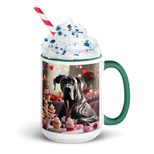 Great Dane Romantic- Mug with Color Inside v2