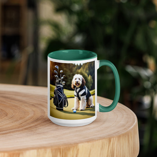 Bernedoodle Golfer- Mug with Color Inside