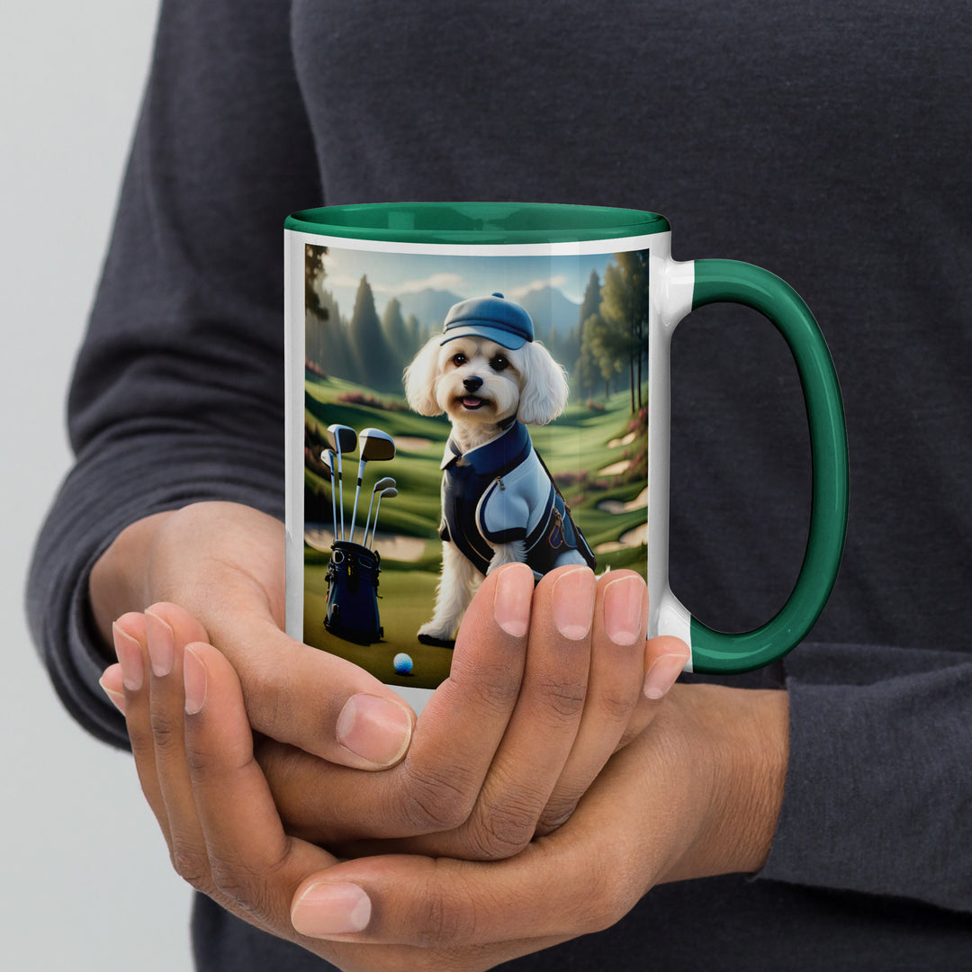 Cavachon Golfer- Mug with Color Inside v4