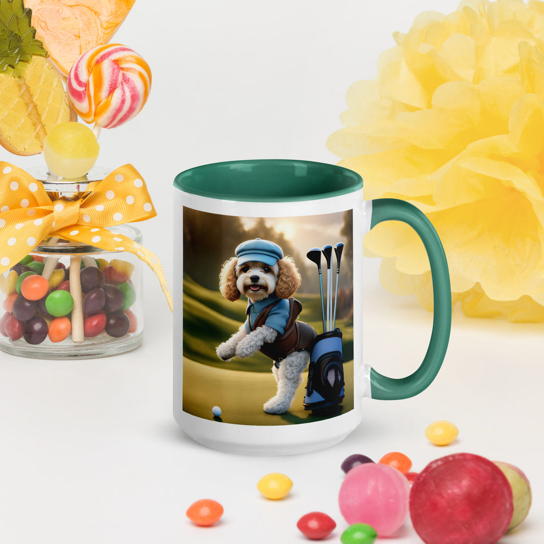 Cavapoo Golfer- Mug with Color Inside v2