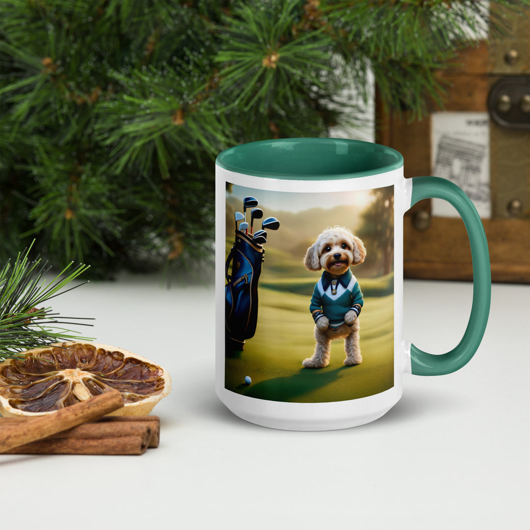 Cavapoo Golfer- Mug with Color Inside v3