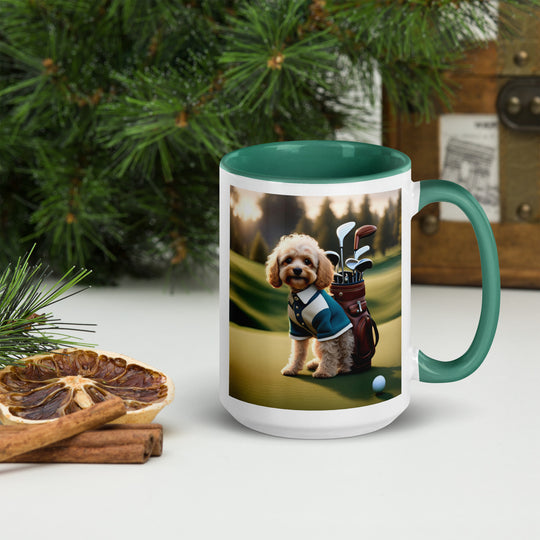 Cavapoo Golfer- Mug with Color Inside v8