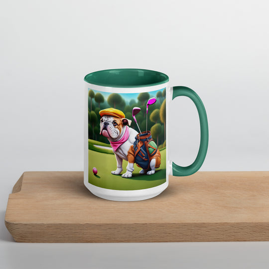 Catahoula Bulldog Golfer- Mug with Color Inside v5