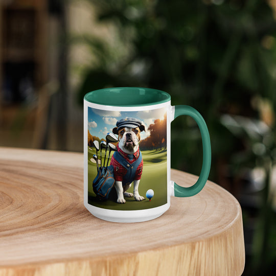 Catahoula Bulldog Golfer- Mug with Color Inside v6