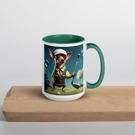 Chiweenie Golfer- Mug with Color Inside v2