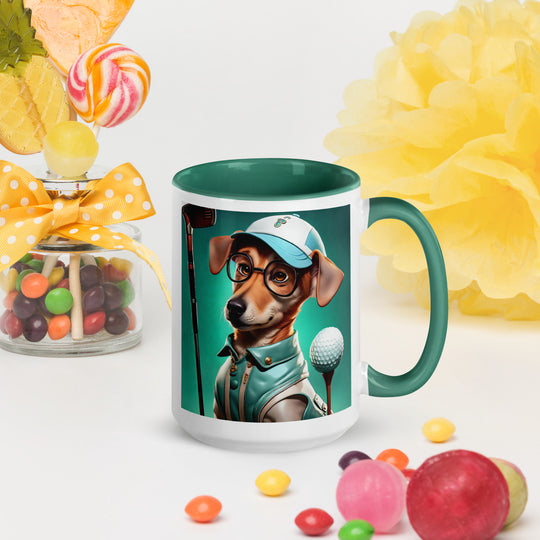 Chiweenie Golfer- Mug with Color Inside v5