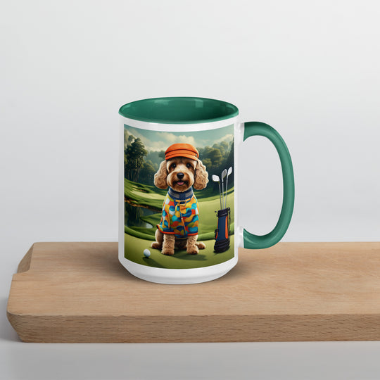 Cockapoo Golfer- Mug with Color Inside v2