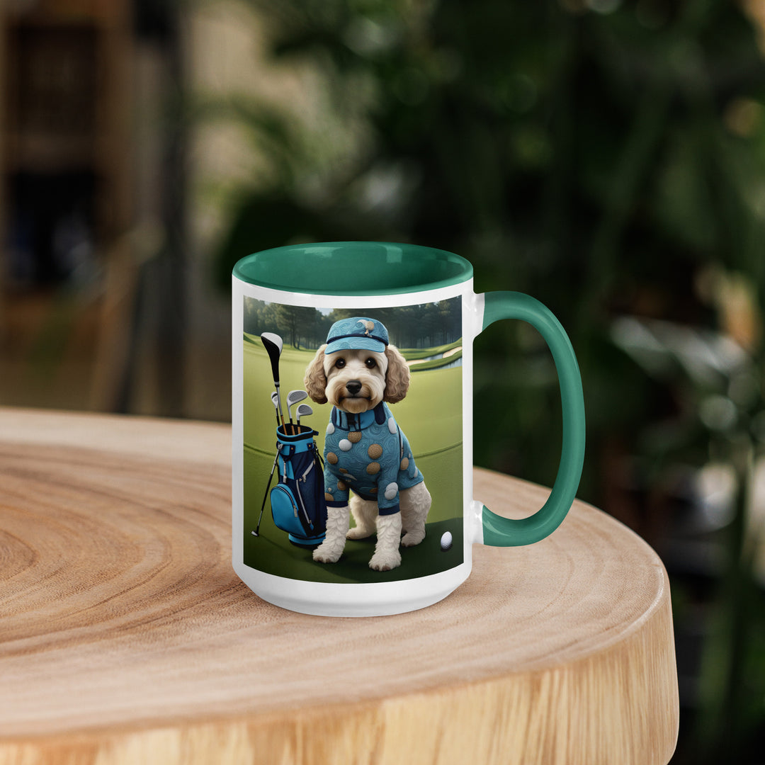 Cockapoo Golfer- Mug with Color Inside v4