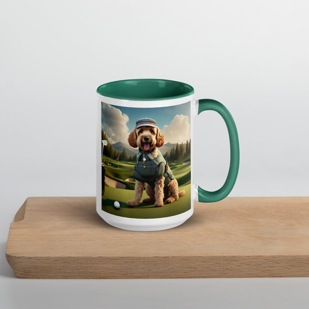 Cockapoo Golfer- Mug with Color Inside v7